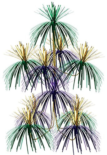 Firework Chandelier (gold, green, purple) Party Accessory (1 count) (1/Pkg)