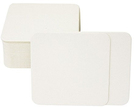 Ursus de 25 Pages Blanches de bière feutres, Eckig, 9,3 Cm, 9.3 x 9.3 cm