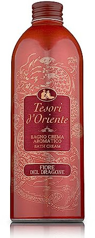 Tesori d'Oriente - Bagno Crema Fiore del Dragone e Pitaya, Bagnoschiuma dalle Note di Fiori Bianchi, Deterge Delicatamente la Pelle Donando un Profondo Benessere, 500ml