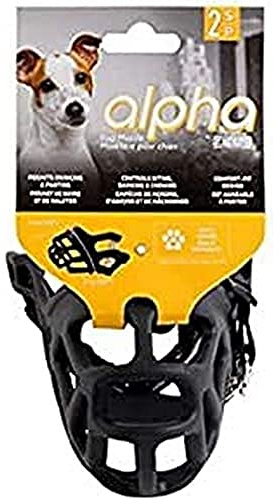 ZEUS Alpha TPR Muzzle for Small Dogs, Comfort Fit Design Prevents Biting, Barking and Chewing, Black