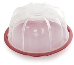 Nordic Ware Bundt Cake Keeper, Plastic, 13 in L X 12 in W X 7 in H, Red