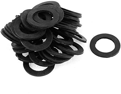 sourcing map 41 Stück Gummi flache Unterlegscheiben 40 mm AD 25 mm ID 2 mm Dicke für Wasserschlauch Wasserhahn