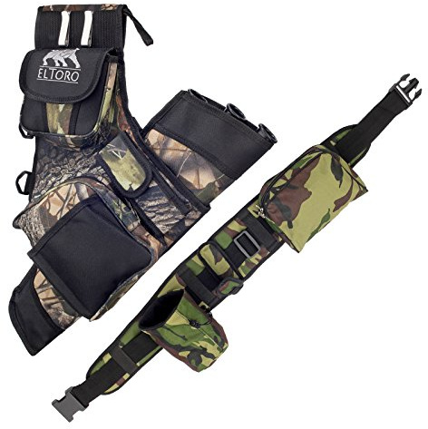 elToro Komplettes Köchersystem mit Gürtel und Taschen (camo, Rechtshand)