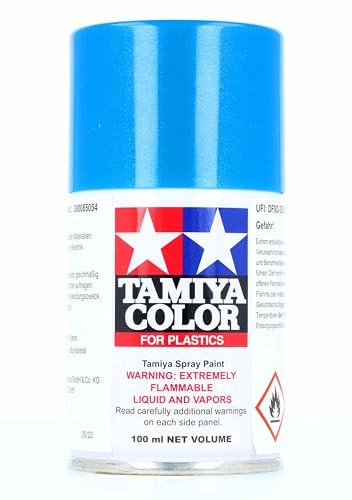 TAMIYA 85054 TS-54 metallisk blå ljus glänsande 100 ml – sprayfärg för plastmodelltillverkning, modellbygge och pysseltillbehör, sprayfärg för modellbygge