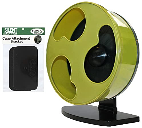 Silent Runner 12 Wide + Cage Attachment - Silent, Fast, Durable Exercise Wheel - Sugar Gliders, Degus, Rats, Hedgehogs, Prairie Dogs & Small Pets