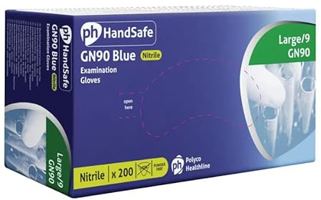 Handsafe Powder-Free Nitrile Gloves Large Blue (Pack of 200) GN90