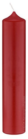 Altarkerzen Farbe: Rot, 60mm x 300mm, Unparfümiert, Paraffinfrei, Sojafrei, Kerze
