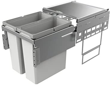 Naber, Cox® Base 2T 450-2. Avfallssamlare, ljusgrå, höjd 460 mm