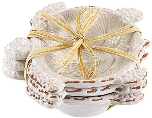 Mud Pie 107384 Turtle Shaped Dip Bowls, Set of 3 Dipschalen in Schildkrötenform, Mini, 3 Stück, Keramik, schildkröte