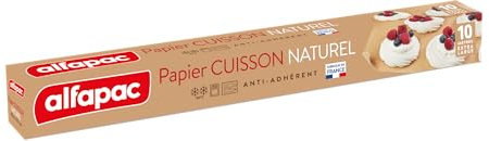 alfapac - papier cuisson brun 10M - anti-adhérent - grande largeur - fabriqué en France