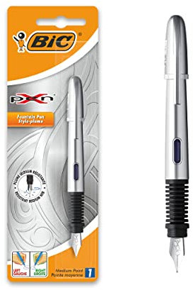 BIC Füller X-pen CHROME, Medium, Blister à 1 Stück, silber