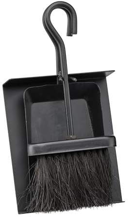UniFlame Black Fireplace Ash Shovel and Brush Set with Pan