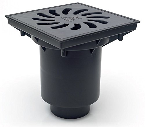 MCH Hofablauf-Kellerablauf-Kanalschacht mit Kunststoffrost - Belastung bis 1500 kg- 245x245 mm - (328-P)