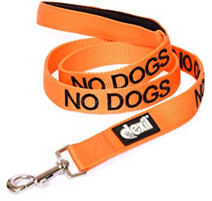 Dexil NO DOGS (Not good with other dogs) Orange Colour Coded 60cm 1.2m 1.8m Luxury Neoprene Padded Handle Dog Leads PREVENTS Accidents By Warning Others Of Your Dog In Advance (1.2m)