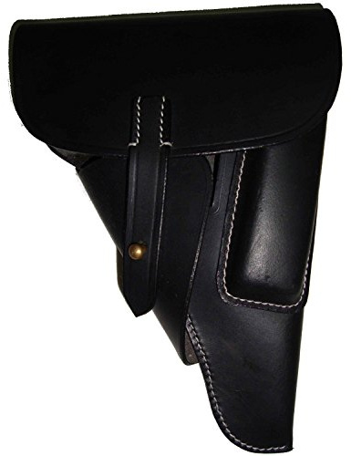 Soft shell Walther P38 hölster i svart läder MARKED Reproduktion