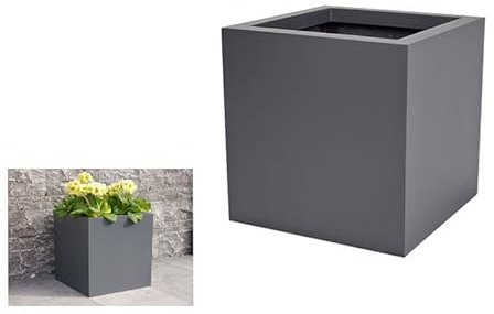 Pflanzkübel der BUNDESGARTENSCHAU L60x B60x H60cm aus Fiberglas in anthrazit, Blumenkübel, Pflanzgefäße