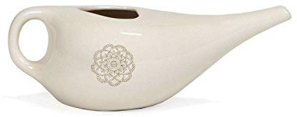 Bodhi NETI POT Nasenspülkännchen| Keramik Neti Kännchen mit Mandala (gold) | Kanne für Nasenspülung | Nasendusche | Nethi Pot - Nethi Topf