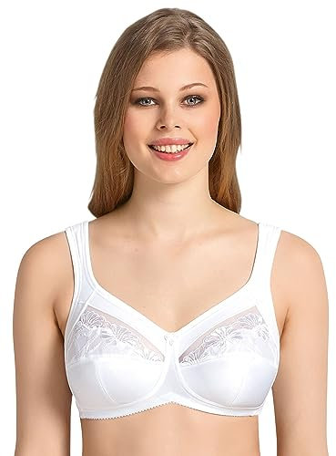 Anita (Since 1886 Damen BH - Safina, Entlastungs-BH, Cup-Größe E, Stickerei, Mikrofaser Weiß 100E