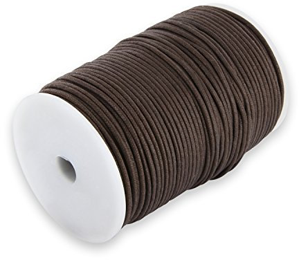 Auroris 100m Rolle Baumwollband rund 1mm Farbe: braun