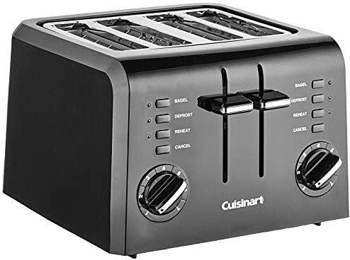 Cuisinart 4-Slice Compact Plastic Toaster, Black, CPT-142BKP1