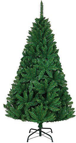 SHATCHI Sapin de Noël Artificiel de Luxe en pin impérial touffu avec Branches articulées et Support en métal pour décoration de Noël, PVC, Vert, 120 cm