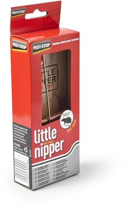 Pest-Stop Little Nipper Mouse Trap – Wooden Snap Trap for Indoors – Durable Reusable Trap for Rodent Control – Mice Trap for Home and Office – 1 Loose Trap