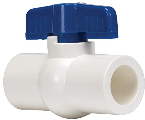 Homewerks VBVP40E8B Ball Valve, PVC Schedule 40 x Solvent, 2-Inch, Blue