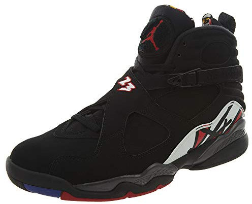 Nike Herren Air 8 Retro Entscheidungsspiel Black / Varsity Red Leder-Basketball-Schuhe G
