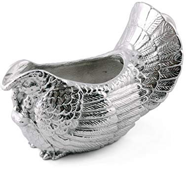 Arthur Court Turkey Gravy Boat | Aluminum Sauce Boat | Thanksgiving Serveware | 9.5 Inch Long