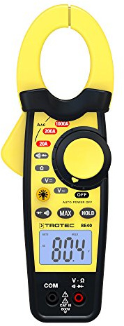 TROTEC Stromzange BE40 Zangenampermeter Multimeter Strommessung Spannung