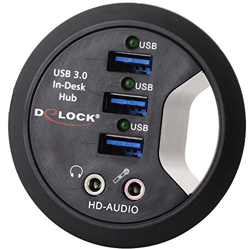 Delock Tisch-Hub (3-Port, USB 3.0/HD-Audio Ports)