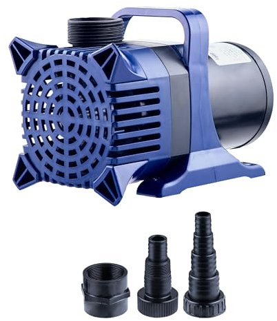 Alpine Corporation Bomba de Agua Sumergible de 5200 GPH con Cable de 33 Pies y Adaptadores para Estanques, Fuentes, Cascadas y Circulación de Agua, 426 Vatios 25 Pies de Altura de Elevación Operación