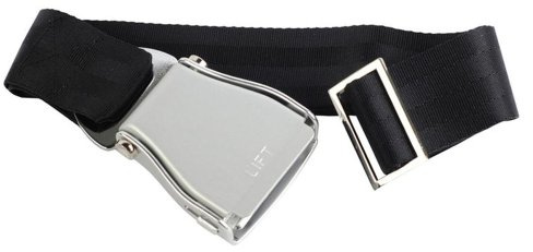 Skybelt Flugzeuggürtel Silber/Schwarz Airline Seatbelt Flying Gürtel Grösse einstellbar