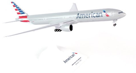 SkyMarks American Airlines Boeing 777-300 1/200 Airplane Model Kit – New Livery Highly Detailed Snap-Fit Collectible with Display Stand for Adult Collectors Ages 14+
