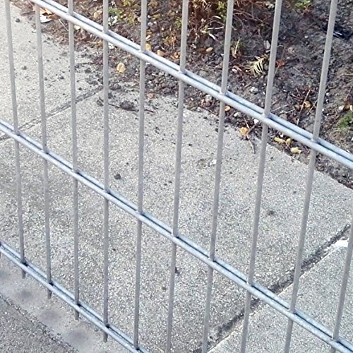 Doppelstab-Mattenzaun Doppelstab Mattenzaun Komplett-Set / Verzinkt / 103cm Hoch / 40m Lang