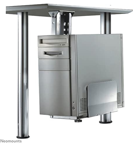Newstar CPU-D200SILVER Under Desk PC Mount (Suitable PC Dimensions - Height: 39-54 cm / Width: 13-23 cm) - Silver