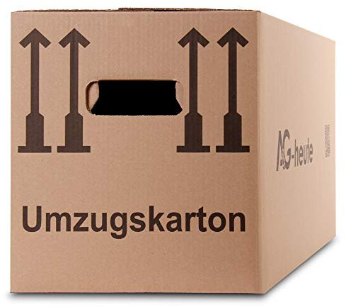 A&G-heute 10 Stück Umzugskartons 600 x 330 x 340mm | Doppelwellig Faltkartons | 3-Fach verstärkten Griffen | Robuste Umzugskisten | Made in Germany