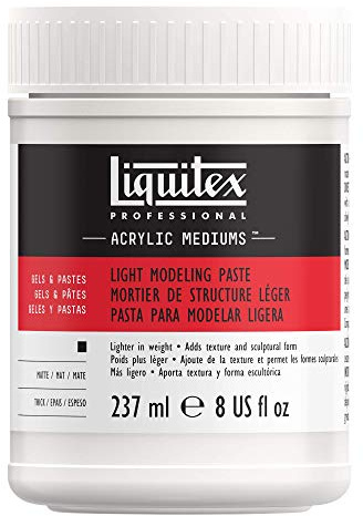 Liquitex 6808 Mortier de Structure Légèr Professional – Gel de texture, pâte structurante légère et élastique à consistance pâteuse et à appliquer au couteau – Pot de 237 ml, Blanc
