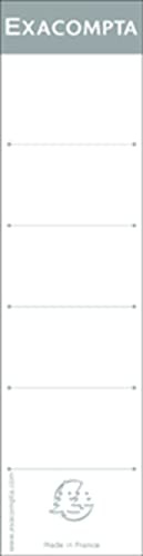 Exacompta - Ref 537E - Spine Labels for Lever Arch Files (Pack of 10) - 185mm Height, Suitable For Files With A 70mm Spine, Self-Adhesive Labels - White