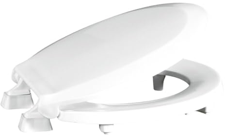 Centoco 2 inch Raised Toilet Seat for Seniors, Round, Closed Front with Cover, Plastic, Made in the USA, HL440STS-001, White