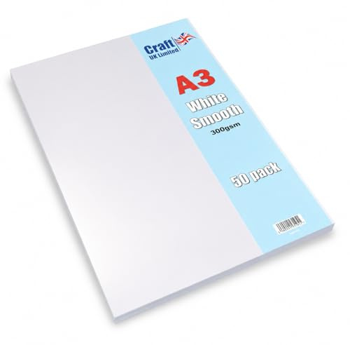 Craft UK 2010 A3 300 gsm slätt kort - vit (förpackning med 50 ark)