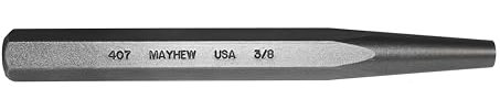 Mayhew Tools 70301 - Perforadora sólida, 3/8 x 6-1/2 pulgadas, acabado de granallado