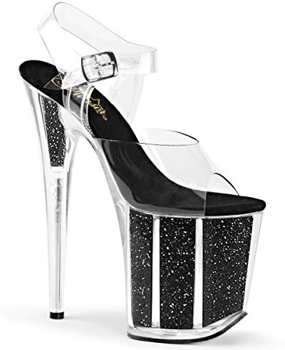 Pleaser FLAMINGO-808G Clr/Blk GLTR, Clr Blk Gltr, 38 EU