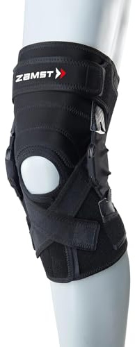 Zamst ZK-X Knee - Ginocchiera sostegno Extra Forte, supporti laterali metallici per legamenti anteriore LCA, laterale LCL e mediale LCM, articolazione, menisco e rotula - Ideale sci e snowboard (3XL)