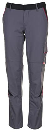 Planam 2329040 Highline Damen Bundhose, Schiefer/Schwarz/Rot, Größe 40