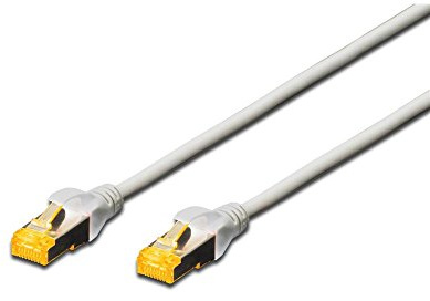 DIGITUS LAN Kabel Cat 6A - 10m - RJ45 Netzwerkkabel - S-FTP Geschirmt - 10 Gbps - Kompatibel zu Cat6 und Cat7 - Grau
