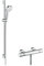 hansgrohe Croma Select S - Duschset mit Thermostat Ecostat Comfort, runder Duschkopf mit Brausestange 90cm, Duschkopfhalterung und Brauseschlauch 1,60m, Duschbrause mit 3 Strahlarten, Weiß/Chrom