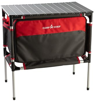Camp Chef Sherpa Camp Table & Organizer, Table top 27 x 17, Table Height 28, Brick