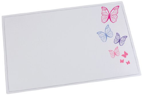 Läufer 43611 Durella Emotion Schreibtischunterlage Motiv Butterfly, 40x53 cm, glasklar transparente Schreibunterlage mit Motiv Schmetterling