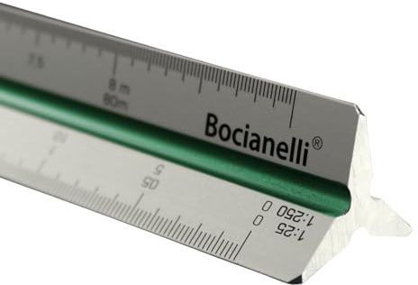 Professional 30cm 12 Triangular Metal Aluminium Scale Ruler 1:10 1:20 1:25 1:30 1:40 1:50/1:100 1:200 1:250 1:300 1:400 1:500 in a Case